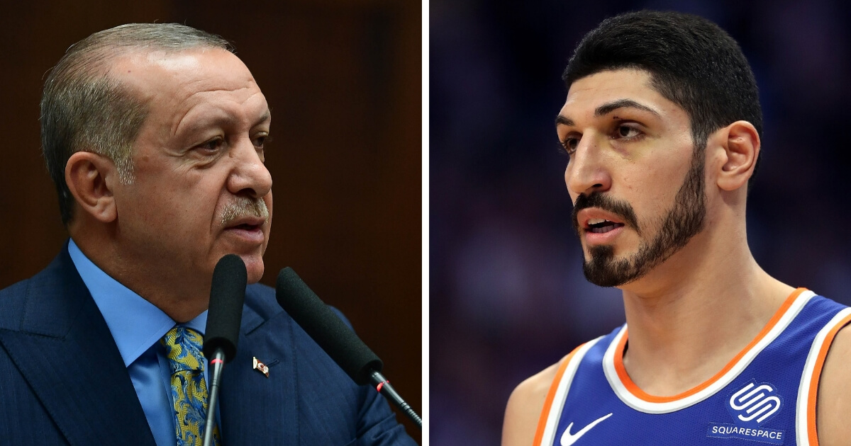 Enes Kanter of the New York Knicks, right, had strong words for Turkish leader Recep Tayyip Erdogan, left.