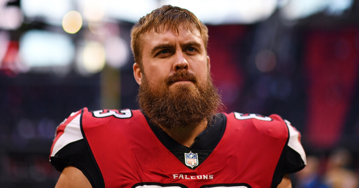 Atlanta Falcons offensive guard Ben Garland walks off the field after a Dec. 2 home loss to the Baltimore Ravens.