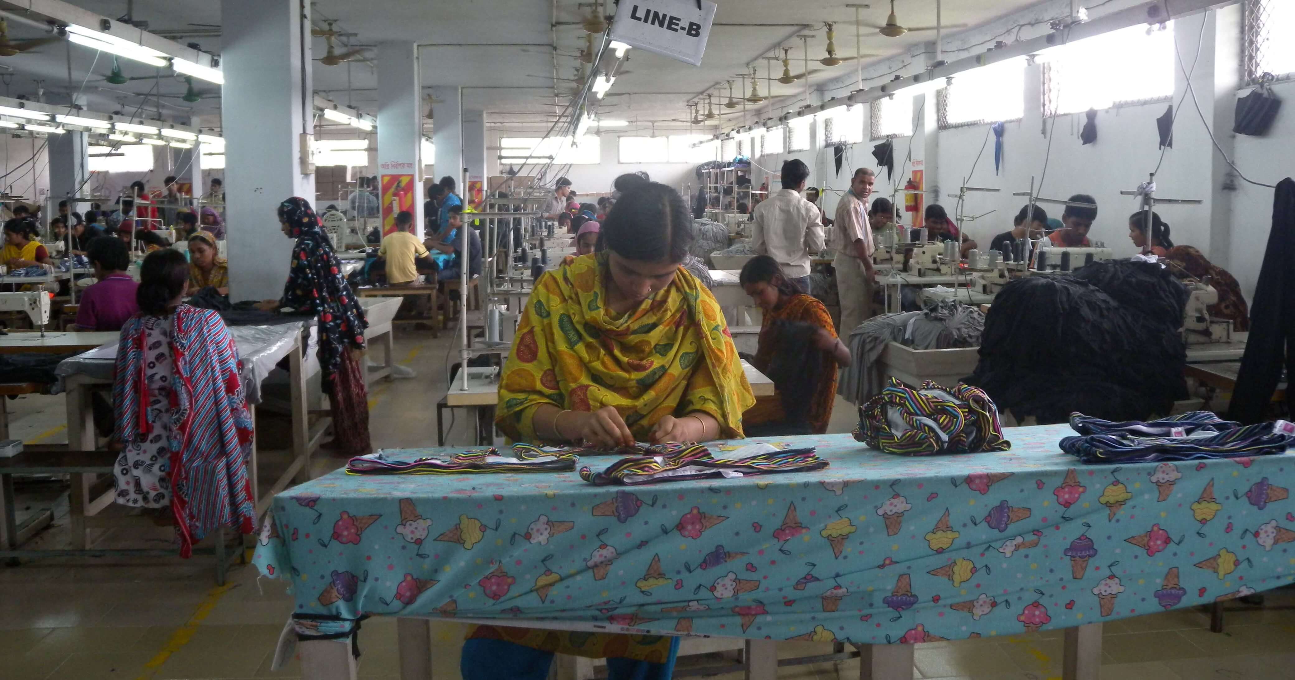 Workers at a garment factory in Bangladesh.