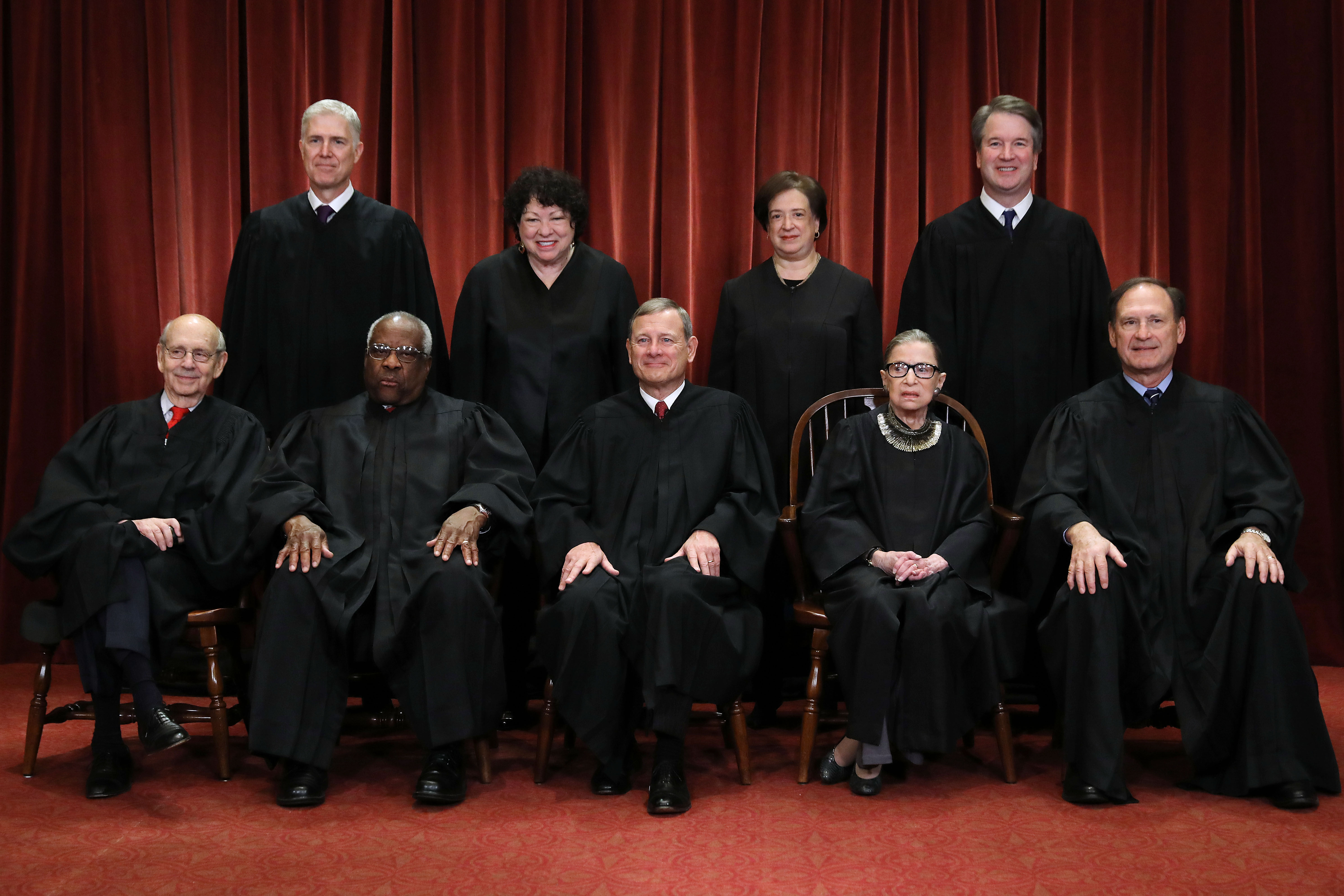 U.S. Supreme Court Justices Pose For Official Group Portrait