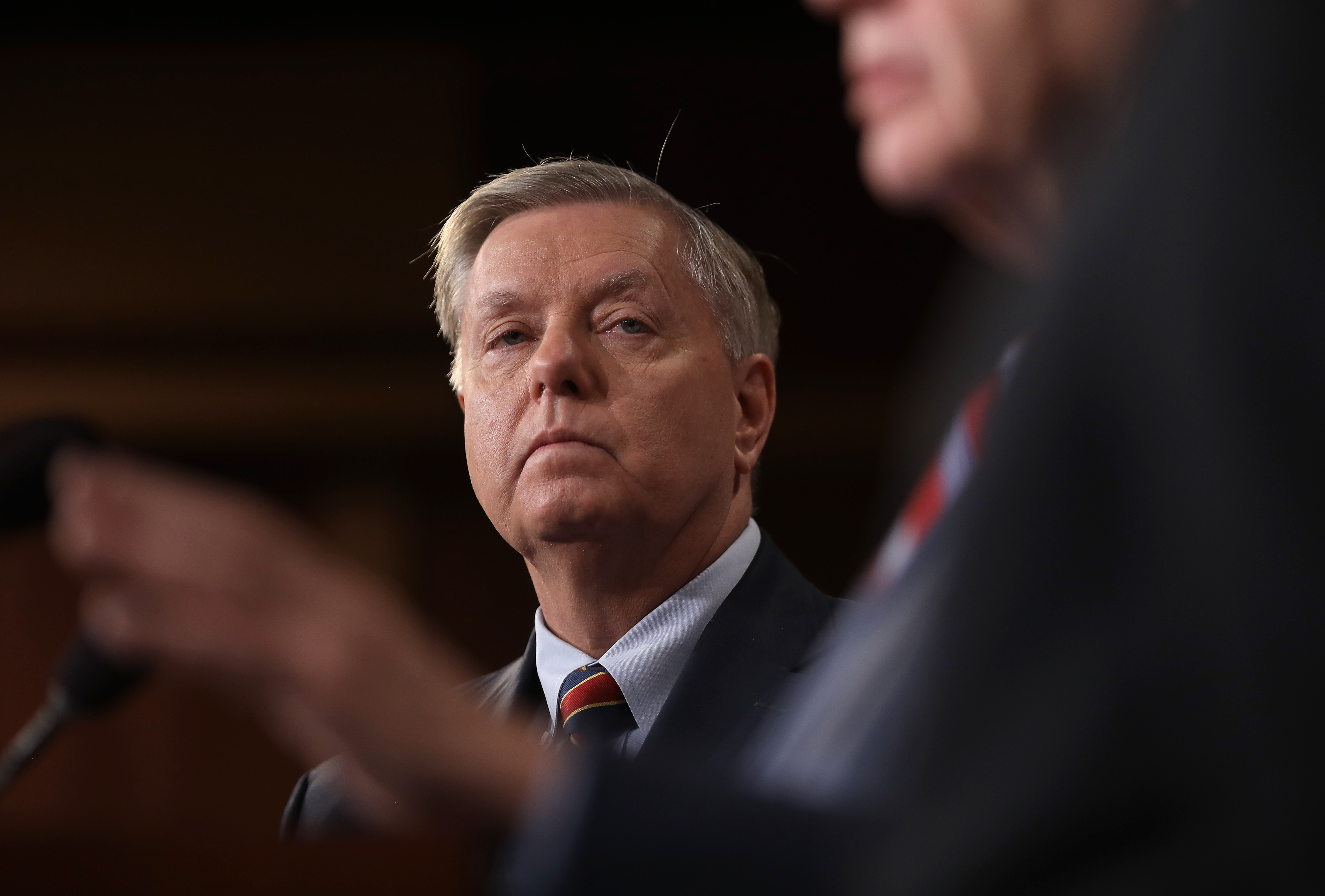 Lindsey Graham listens