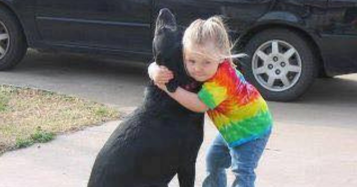 Girl Hugging Dog