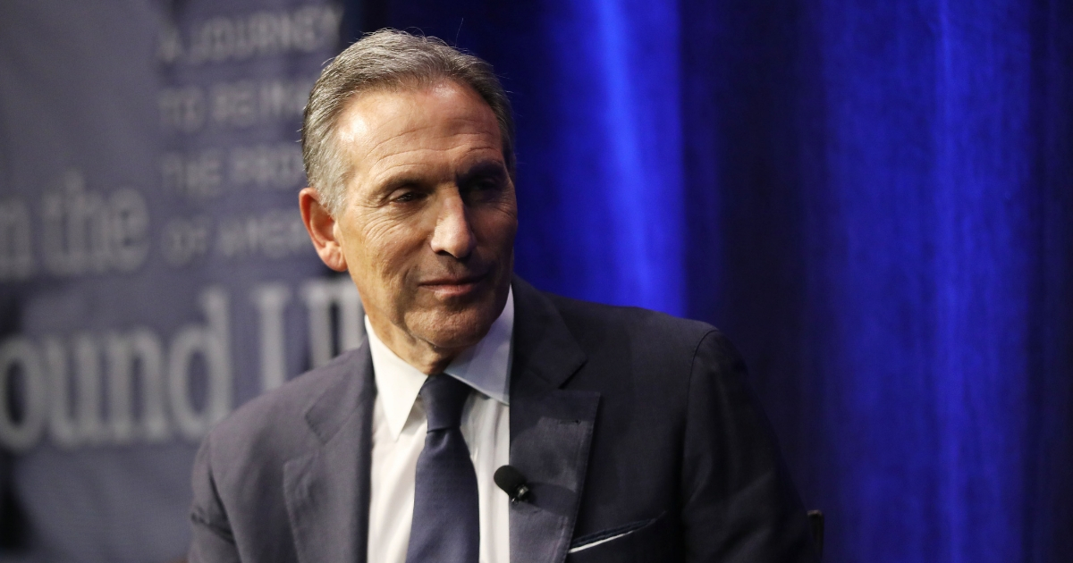 Howard Schultz, the billionaire former Starbucks CEO, speaks at a Barnes and Noble bookstore about his new book 'From the Ground Up' on Jan. 28, 2019 in New York City.