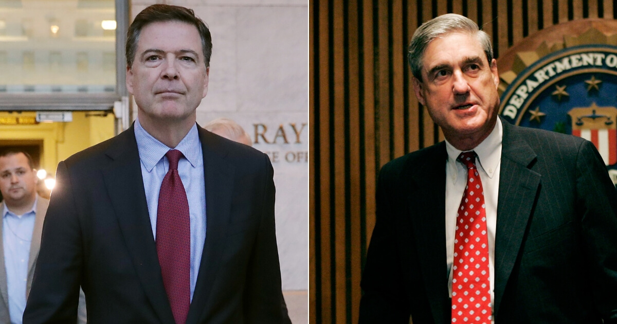Former FBI Director James Comey and special counsel Robert Mueller, right.