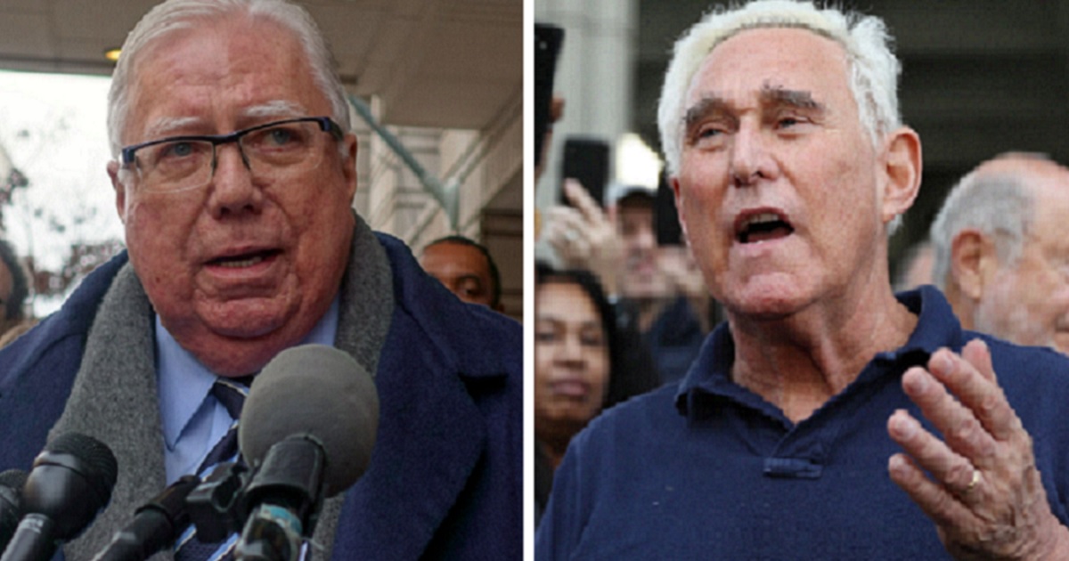 Jerome Corse, left; and Roger Stone, right.