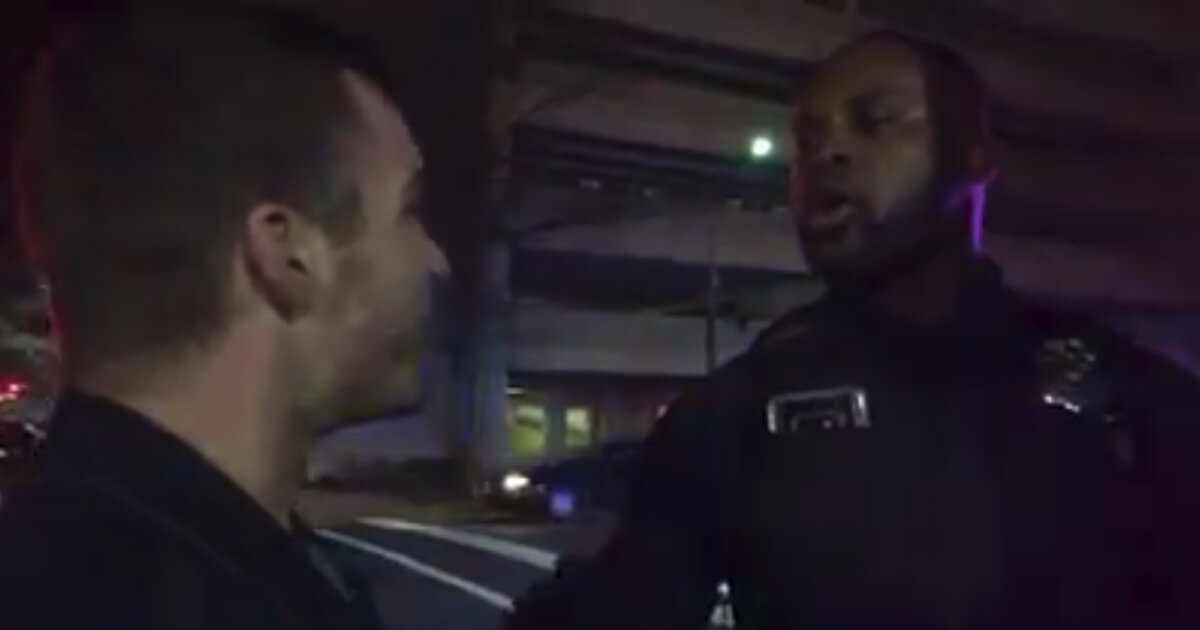Joshua Lyon arguing with a Shreveport police officer