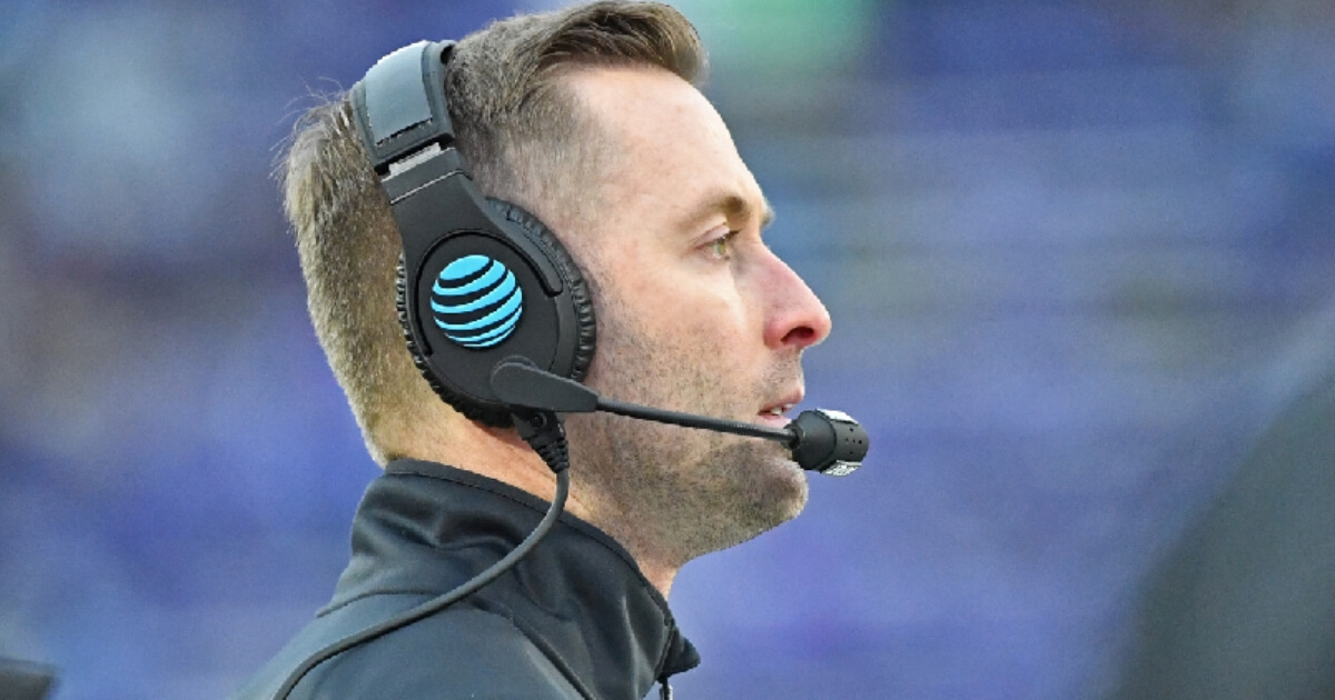 Then-head coach Kliff Kingsbury of the Texas Tech Red Raiders looks on from the sideline during the second half against the Kansas State Wildcats at Bill Snyder Family Football Stadium on Nov. 17, 2018 in Manhattan, Kansas. Kingsbury was hired to be USC's offensive coordinator in December.