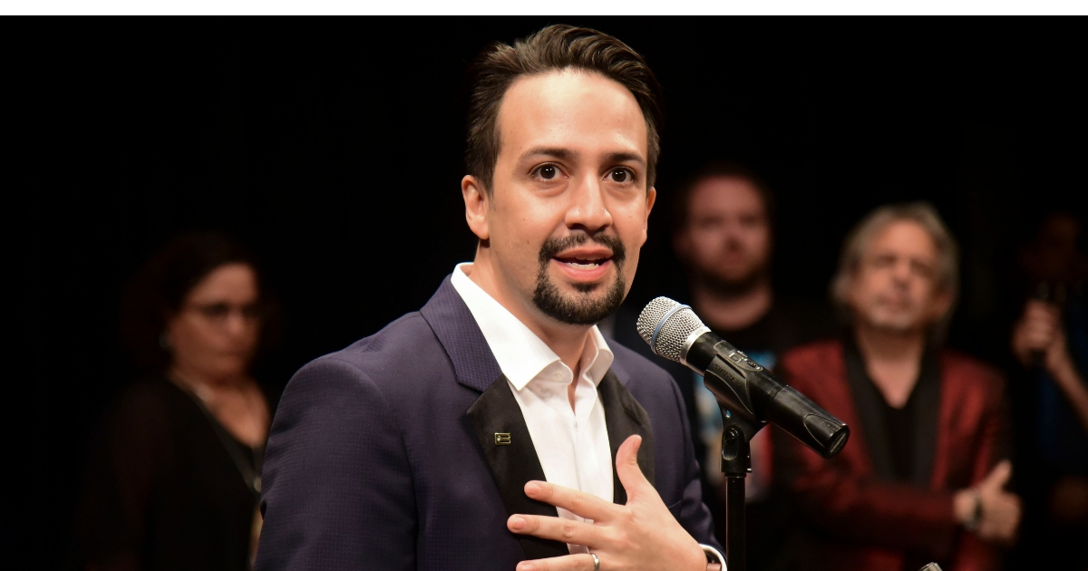 Lin-Manuel Miranda, composer and creator of the award-winning Broadway musical 'Hamilton,' speaks at a news conference after the premiere's end, held at the Santurce Fine Arts Center, in San Juan, Puerto Rico, Jan. 11, 2019.