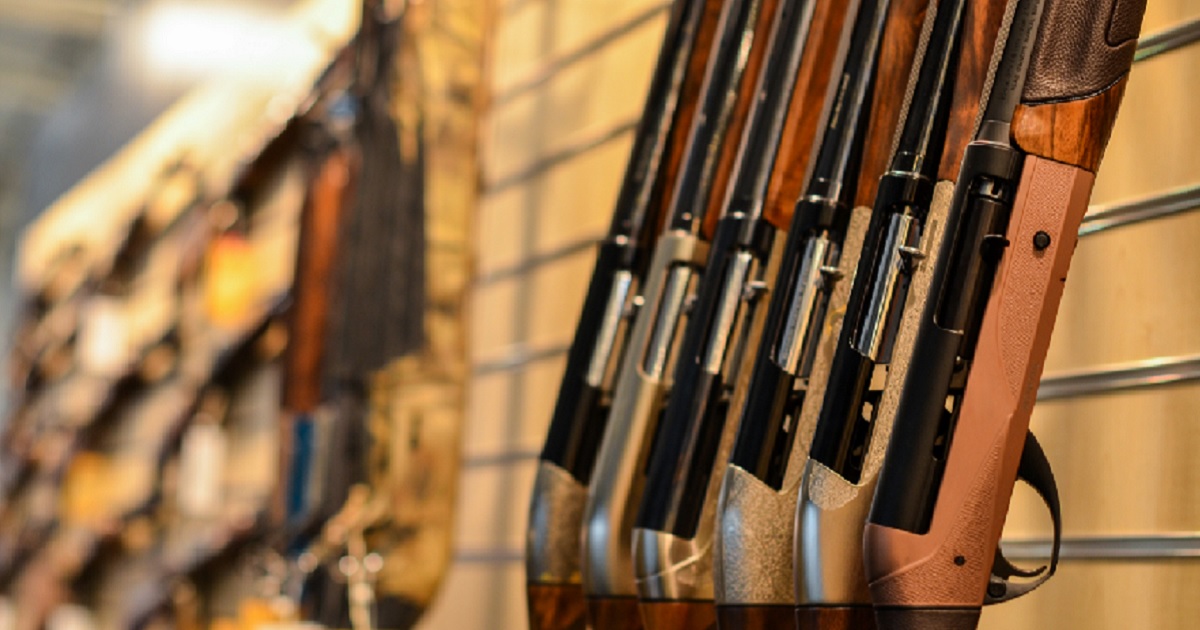 Rifles in a gun store.
