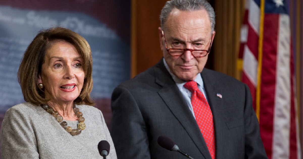 House SPeaker Nancy Pelosi and Senate Minority Leader Chuck Schumer talke to reporters after the government shutdown ended on Friday.