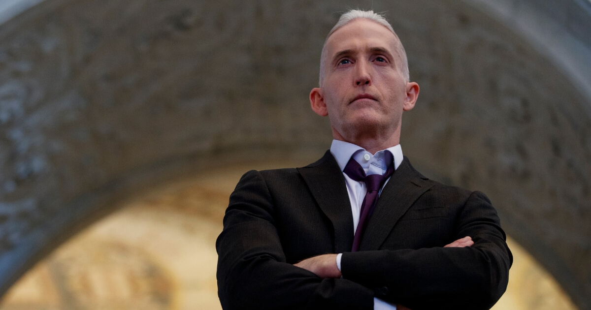 Rep. Trey Gowdy, R-S.C., looks to House Speaker Paul Ryan of Wisconsin as he speaks in the Great Hall of the Library of Congress in Washington, Dec. 19, 2018.