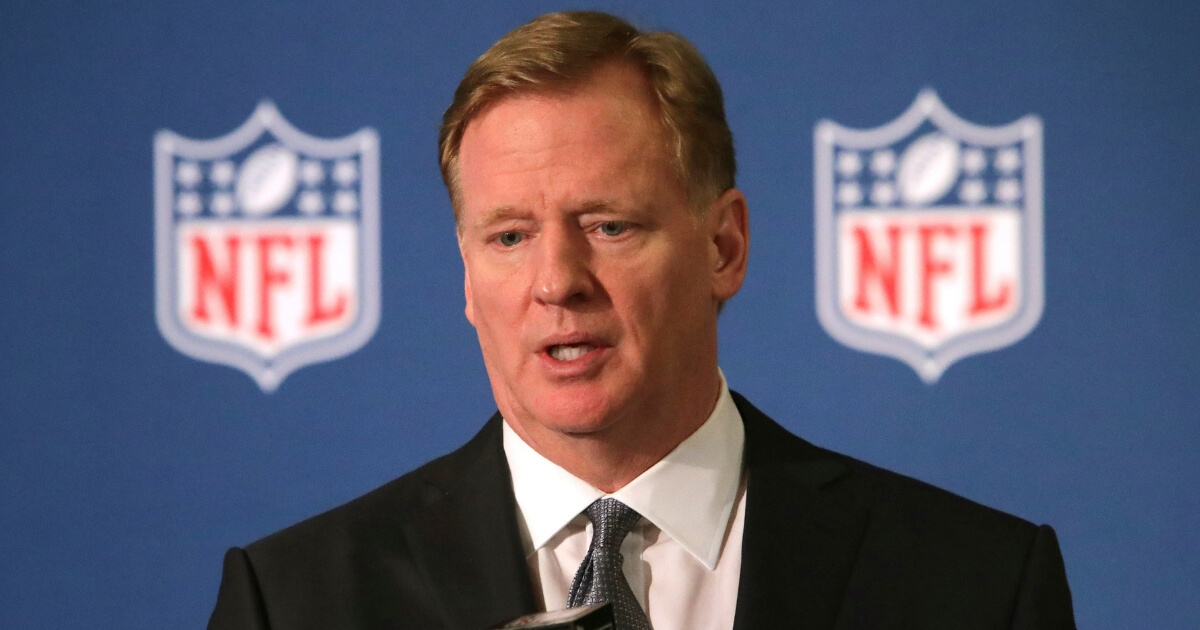 NFL Commissioner Roger Goodell speaks during a news conference after the football leagues' meeting in Irving, Texas, on Dec. 12, 2018.