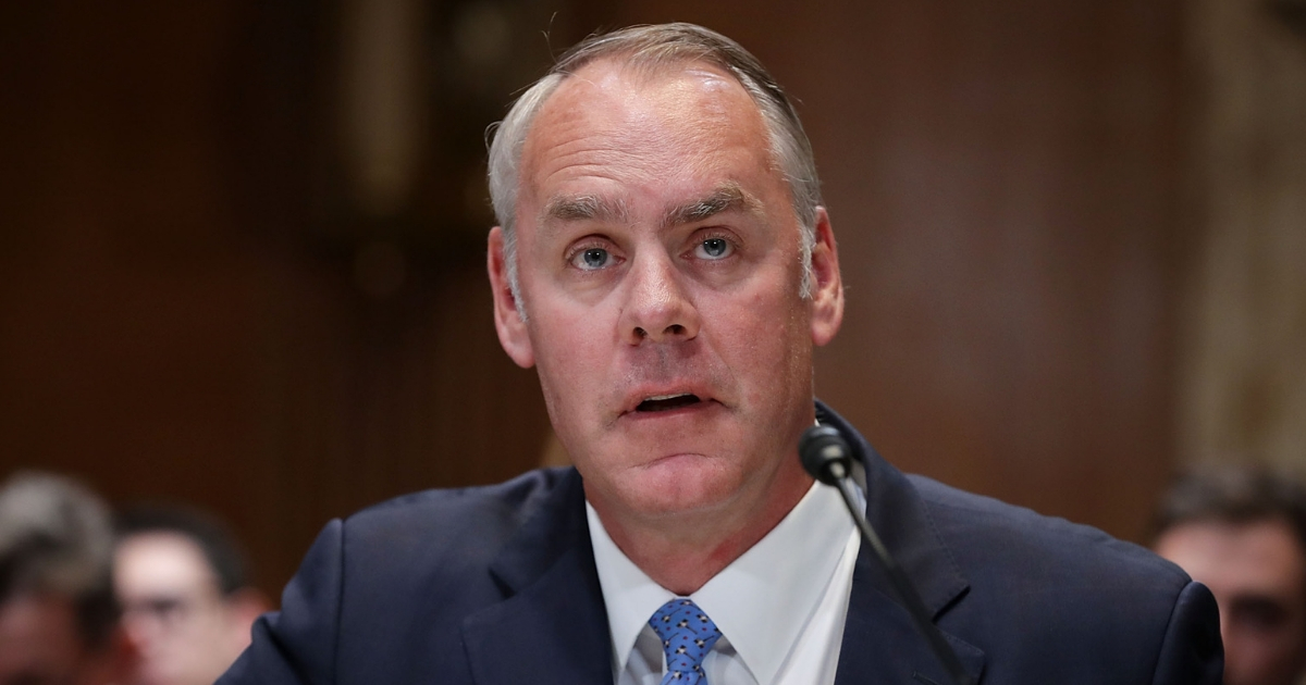 U.S. Interior Secretary Ryan Zinke testifies before the Senate Appropriations Committee's Interior, Environment, and Related Agencies Subcommittee in the Dirksen Senate Office Building on Capitol Hill May 10, 2018, in Washington, D.C.