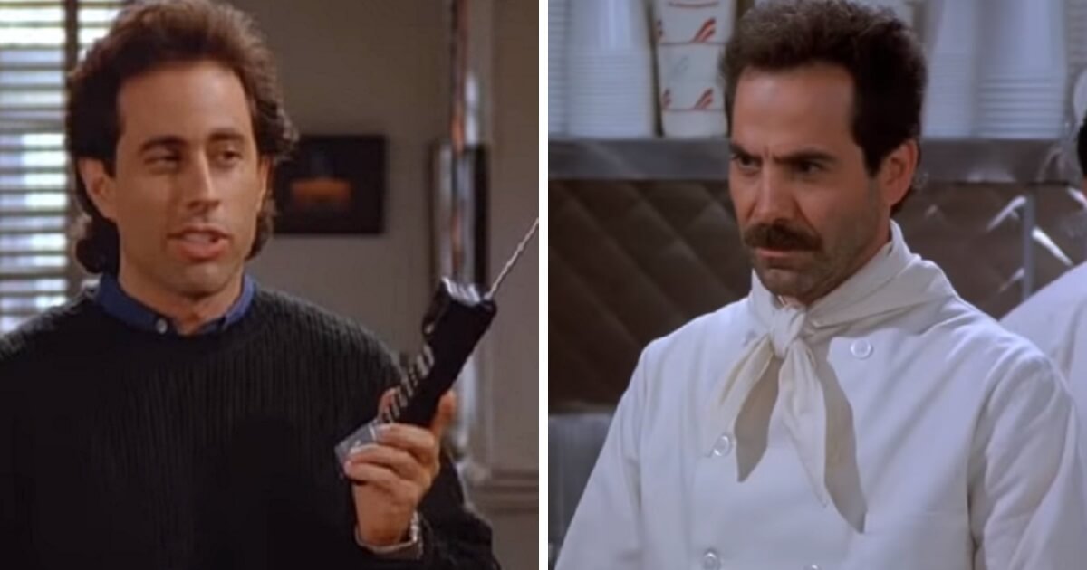 Comic Jerry Seinfeld, left, and the "Soup Nazi," right.