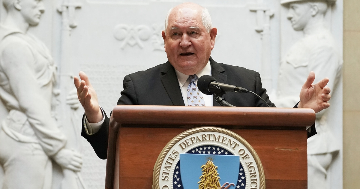 U.S. Secretary of Agriculture Sonny Perdue speaks during a forum April 18, 2018, in Washington, D.C.
