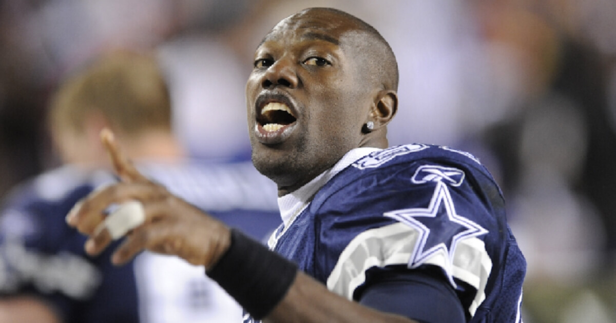 Terrell Owens of the Dallas Cowboys watches the game against the Washington Redskins on Nov. 16, 2008 at FedEx Field in Landover, Maryland.