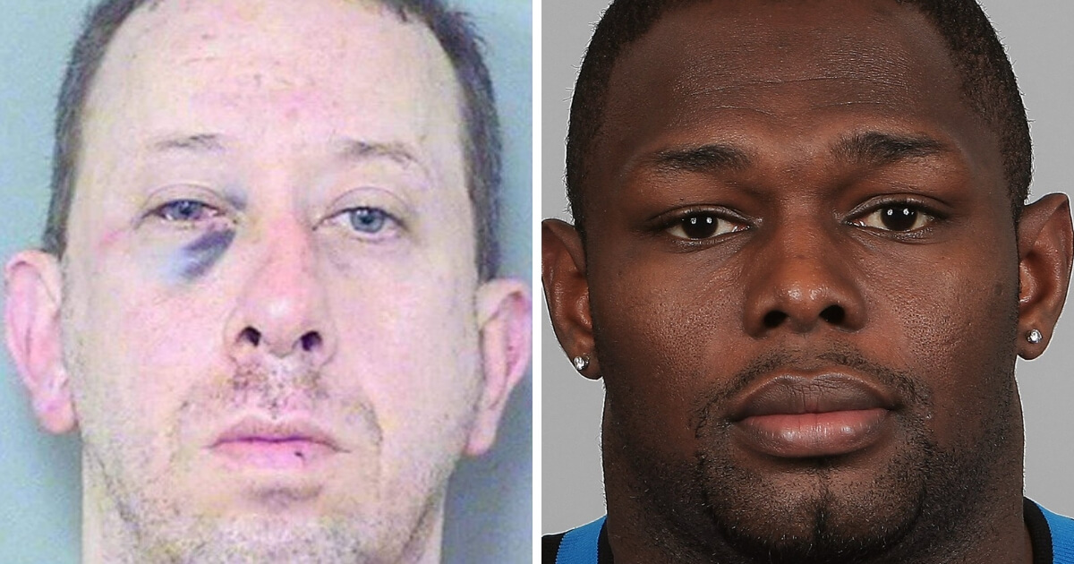 Former NFL player Tony Beckham, right, and alleged peeping Tom Geoffrey Cassidy, left.