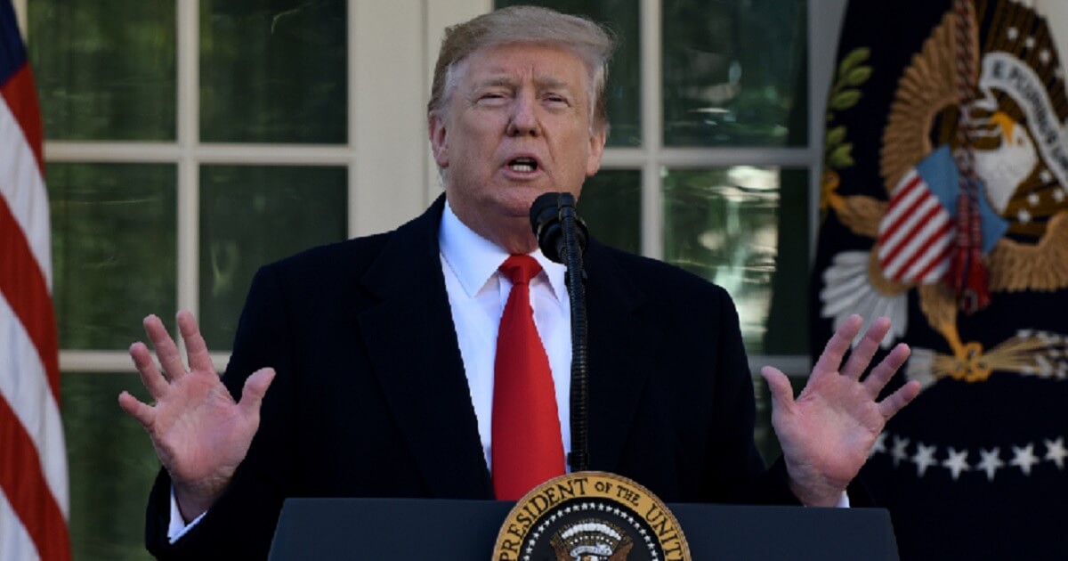 President Donald Trump addresses the media Friday from the White House Rose Garden announcing a deal had been reached to end the partial government shutdown.