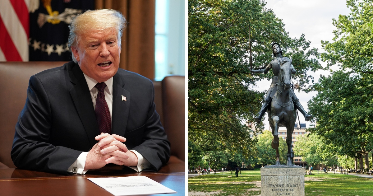 President Donald Trump and Meridian Hill Park in Washington, D.C.
