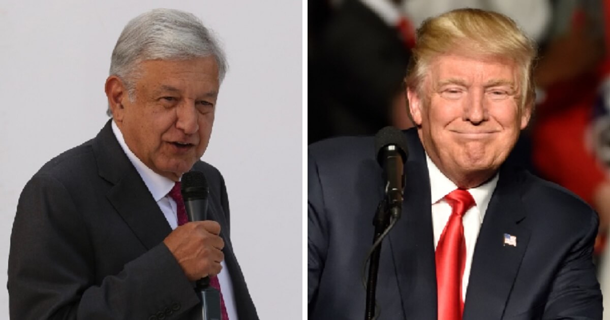 Mexican President Andres Manuel Lopez Obrador, left; and President Donald Trump, right.