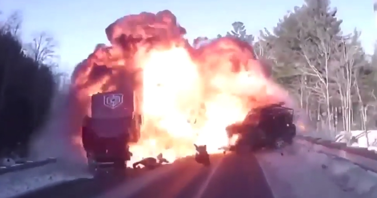 Jeep engulfed in flames