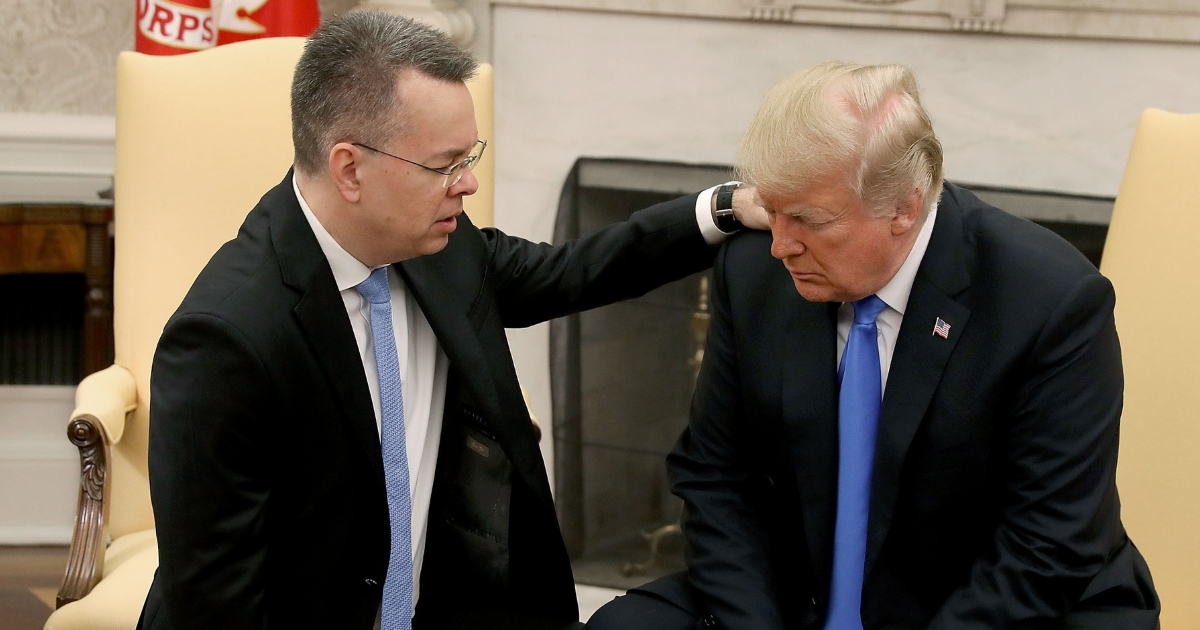 Donald Trump and Andrew Brunson