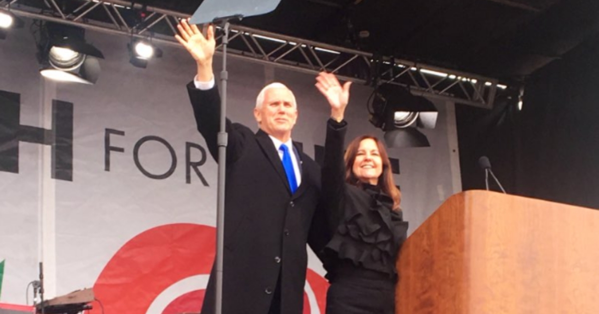 Vice President Mike Pence and second lady Karen Pence at the 2019 March for Life in Washington, D.C.