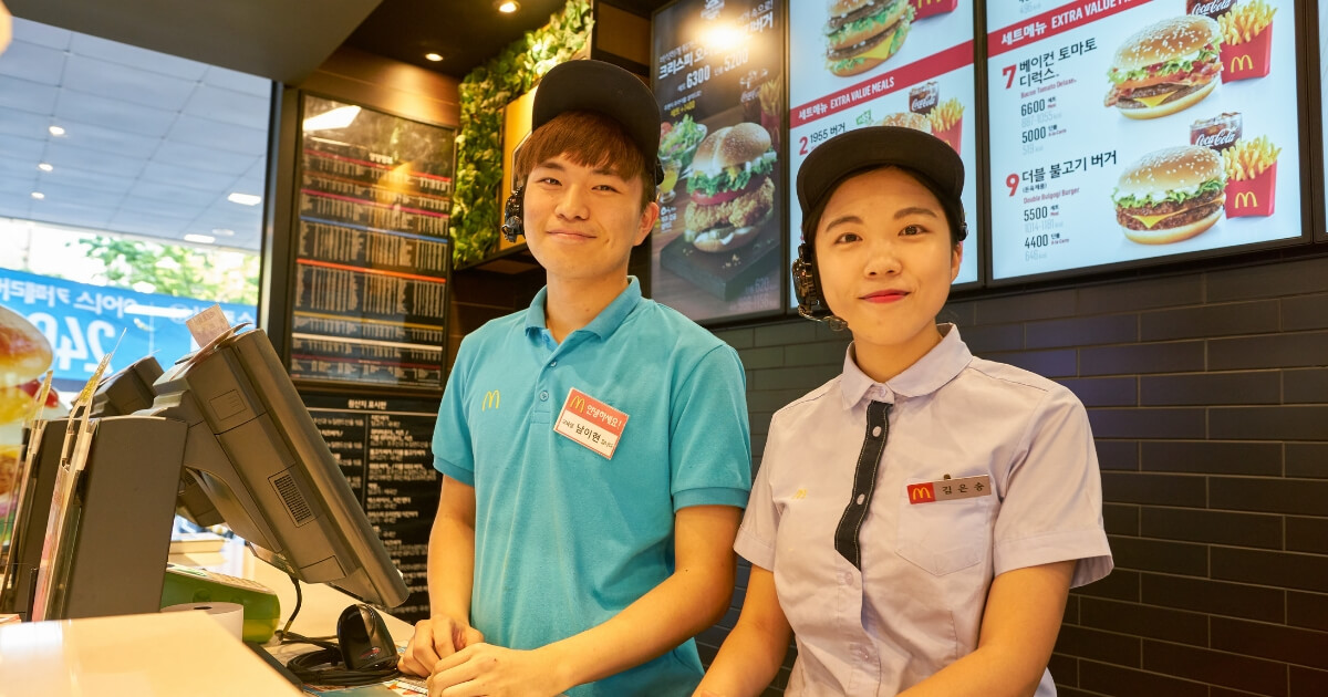 South Korean workers at McDonald's