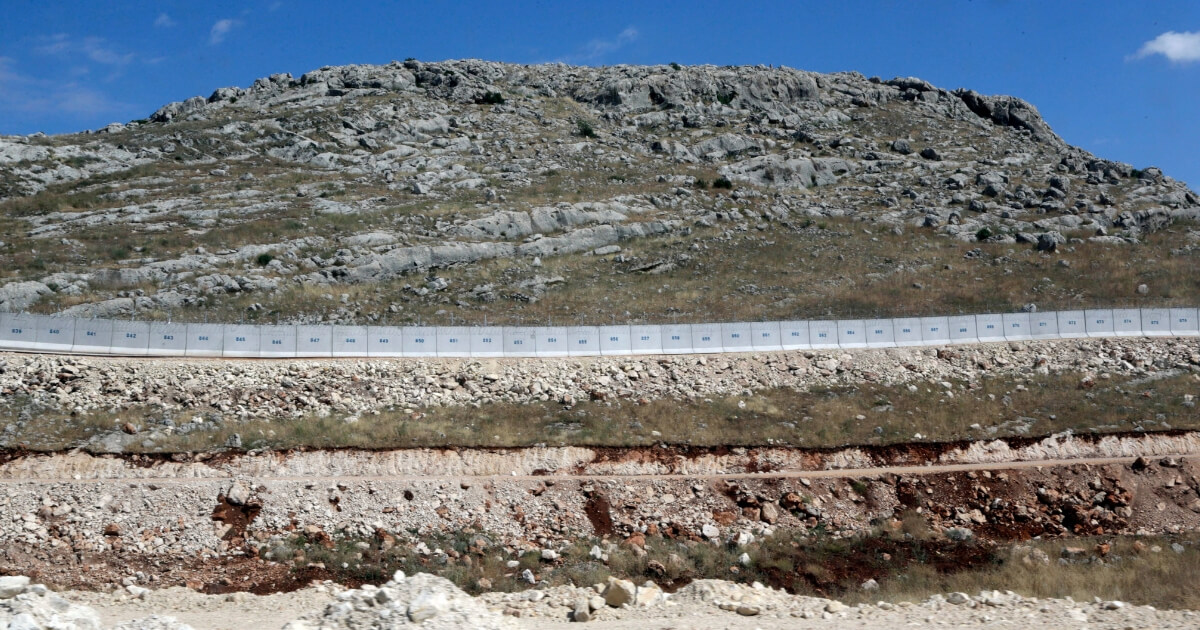 This May 24, 2017, file photo shows the newly built wall near Cilvegozu border gate in Reyhanli, at the Turkey-Syria border.