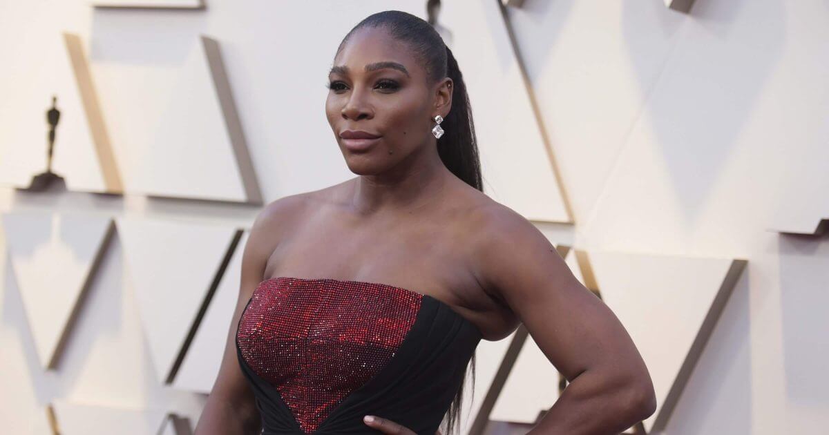 Serena Williams arrives at the Oscars on Sunday at the Dolby Theatre in Los Angeles.