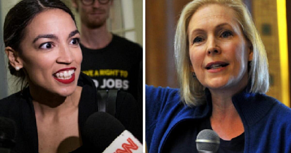 U.S. Rep. Alexandria Ocasio-Cortez, left; and Sen. Kirsten Gillibrand, right.