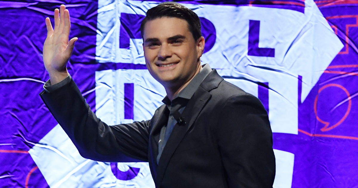 Conservative political commentator, writer and lawyer Ben Shapiro waves to the crowd as he arrives to speak at the 2018 Politicon in Los Angeles, California, on Oct. 21, 2018.