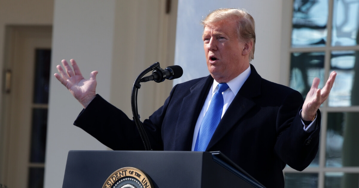 U.S. President Donald Trump speaks on border security during a Rose Garden event at the White House Feb. 15, 2019, in Washington, D.C.