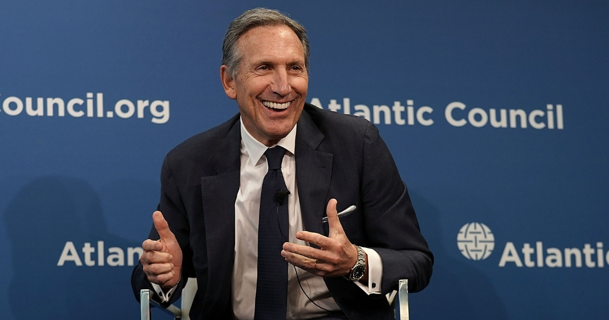Executive Chairman of Starbucks Corporation Howard Schultz participates in a discussion at the Atlantic Council May 10, 2018, in Washington, D.C.