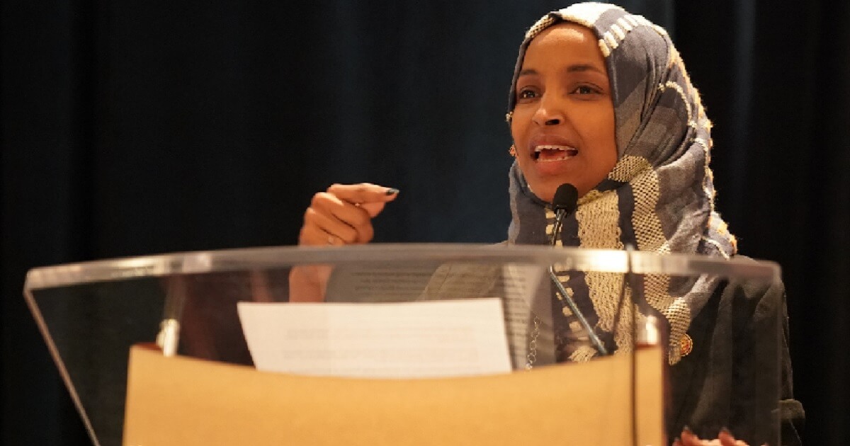 Rep. Ilhan Omar, D-Minn.,delivers a speech in January to the Council on American Islamic Relations.