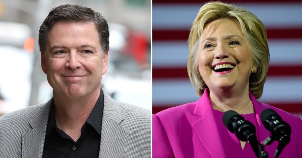 Former FBI Director James Comey, left; former Secretary of State Hillary Clinton, right.