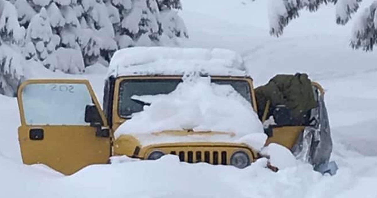 Jeep Trapped in Snow