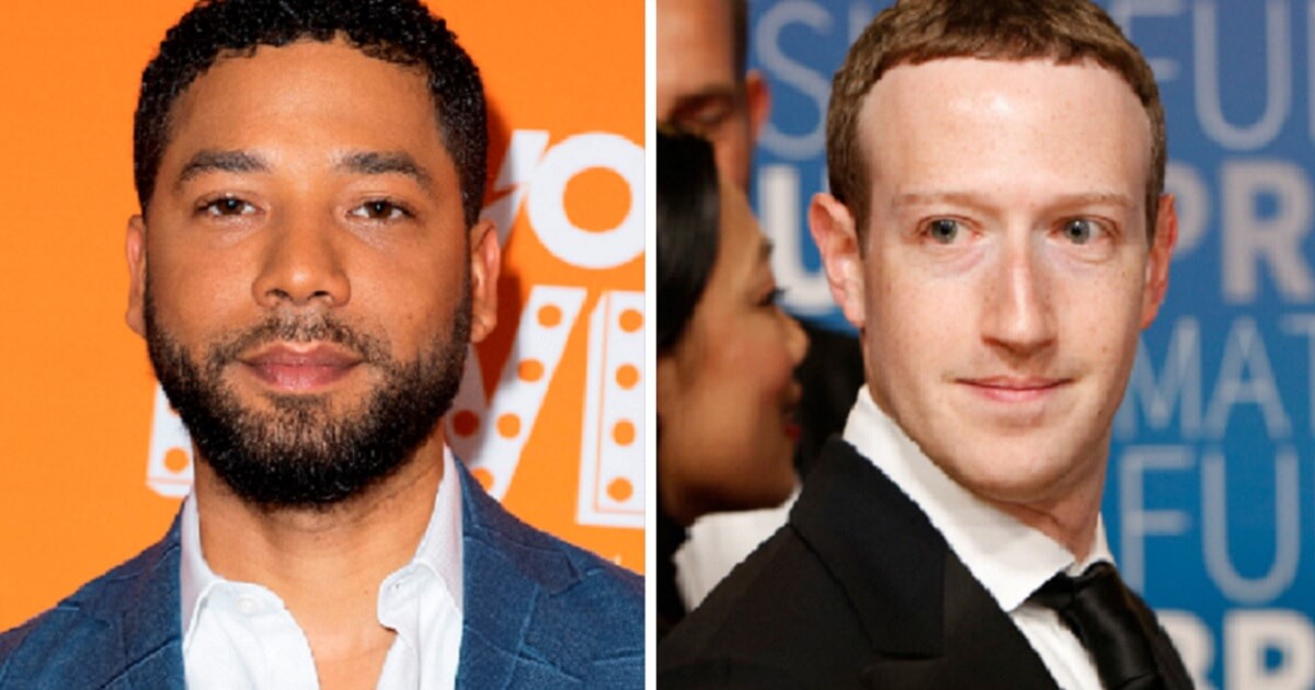TV star Jussie Smollett, left; and Facebook CEO Mark Zuckerberg, right.