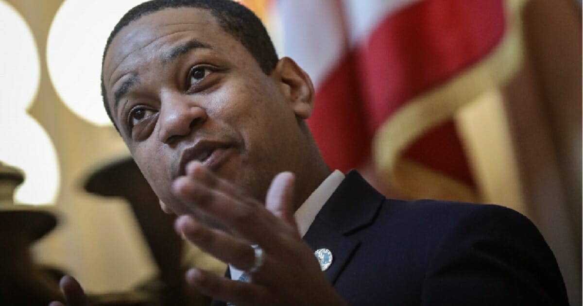 Virginia Lt. Gov. Justin Fairfax is pictured presiding over a session of the state Senate on Feb. 7.