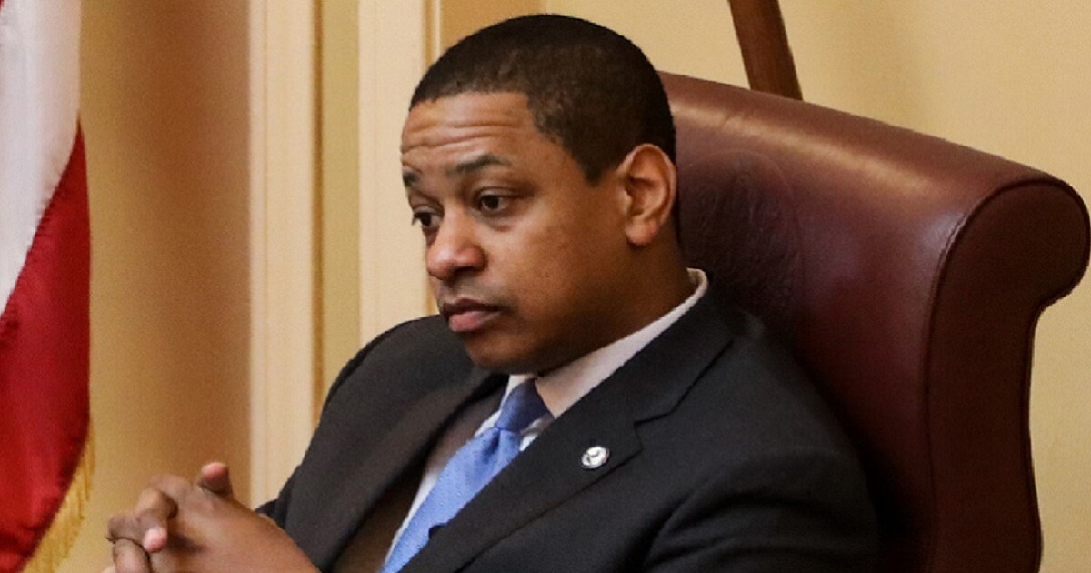 Virginia Lt. Gov. Justin Fairfax is pictured during a session of the state Senate on Monday.