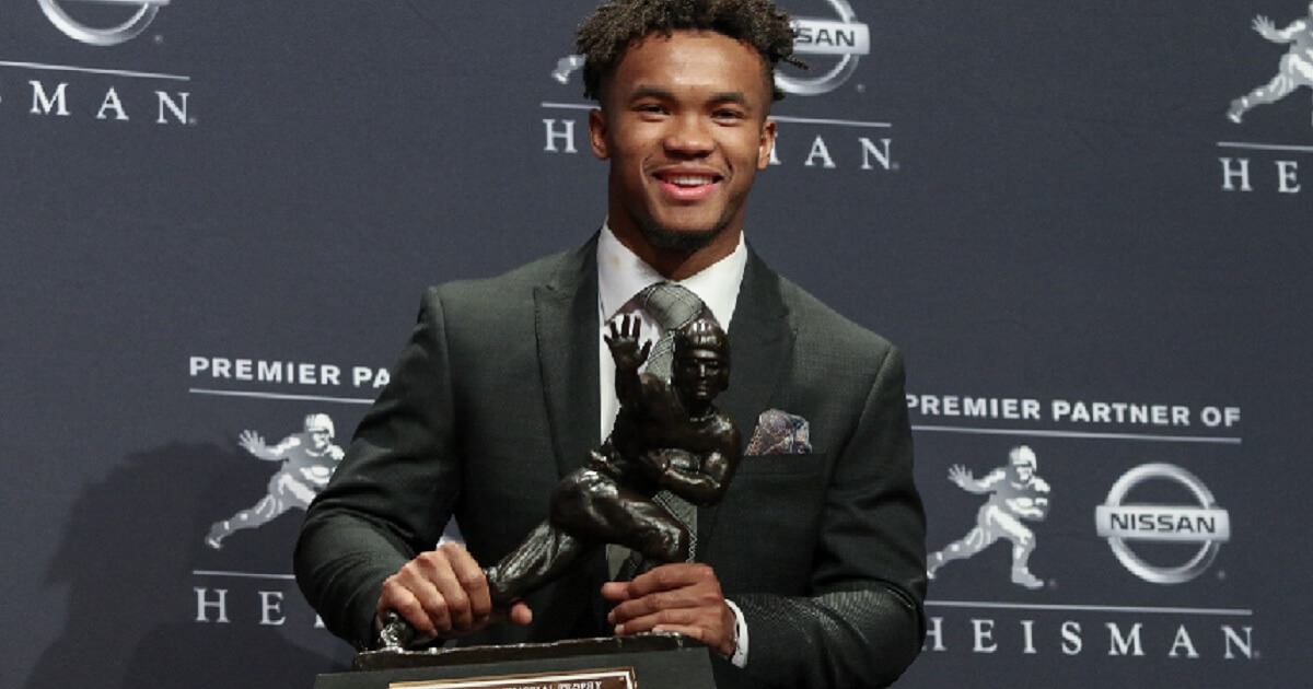 Heisman Trophy winner Kylelr Murray is pictured at the ceremony in New York City in December.