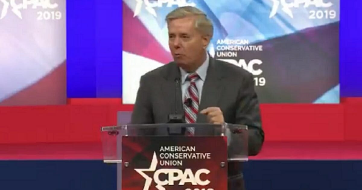 Sen. Lindsey Graham speaking to the Conservative Political Action Conference.