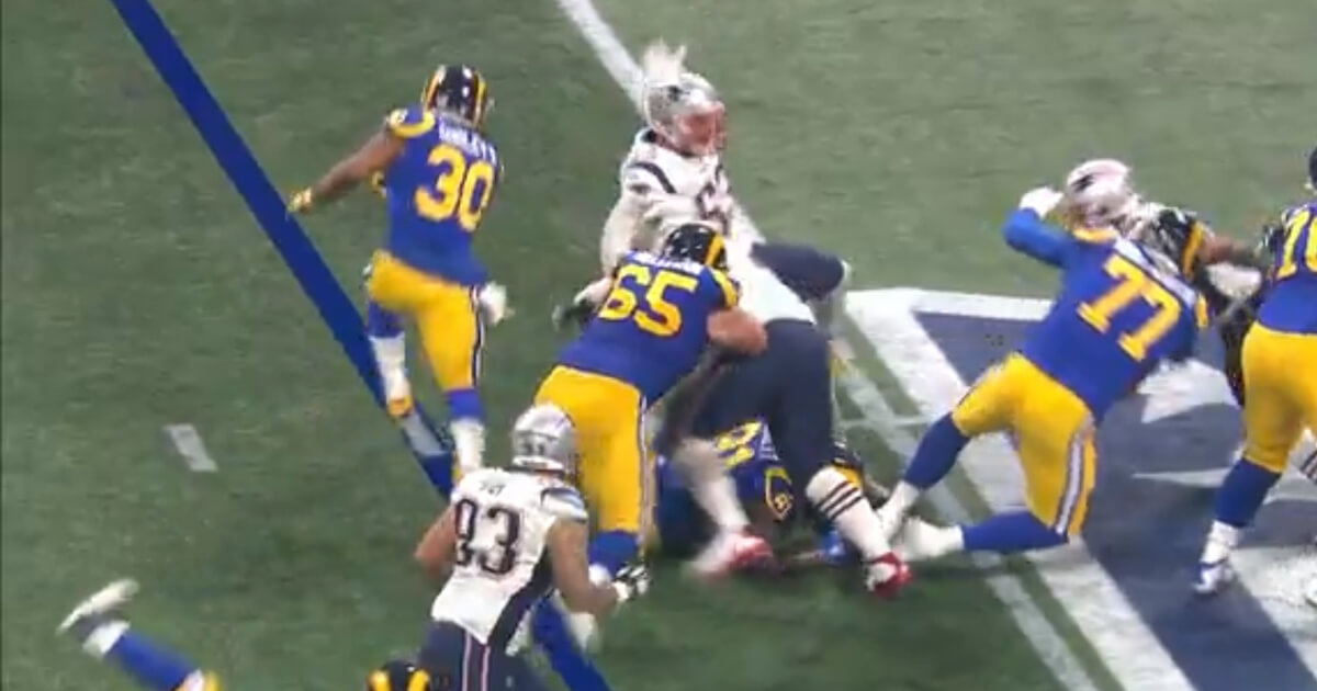 A holding call nullified a first-down run by the Rams' Todd Gurley.