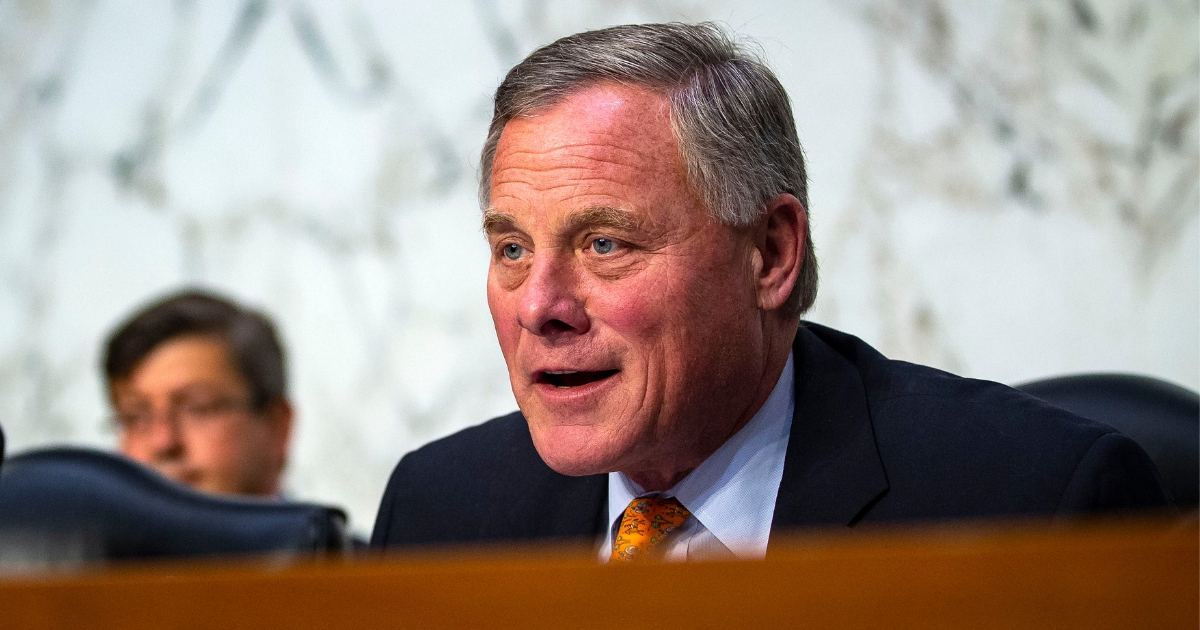 Sen. Richard Burr, chairman of the Senate Intelligence Committee, questions retired Vice Adm. Joseph Maguire during a Senate Intelligence Committee confirmation hearing.