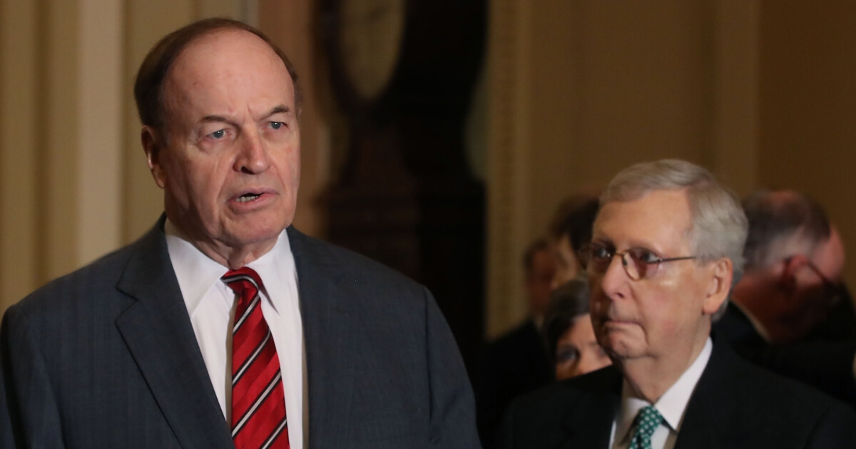 Sen. Richard Shelby a primary negotiator for the Republican side, speaks about a bipartisan border security compromise negotiated by congressional leaders at the U.S. Capitol on Feb. 12, 2019 in Washington, DC. Shelby joined Senate Majority Leader Mitch McConnell.