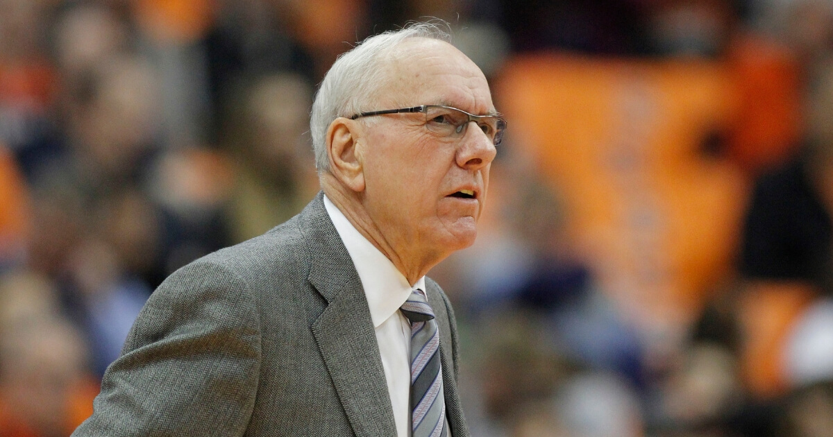 Syracuse basketball coach Jim Boeheim looks on during his team's game against Louisville on Wednesday.