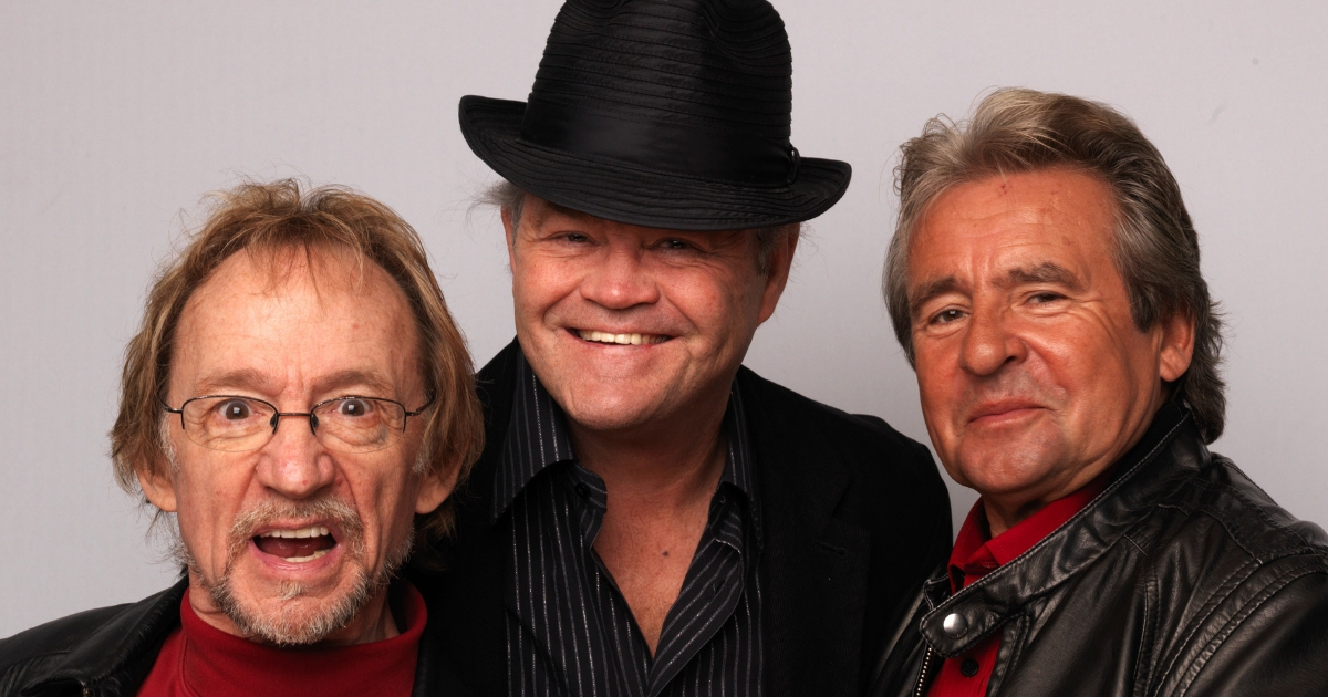 Peter Tork, Davey Jones and Micky Dolenz of The Monkees pose during portrait session to announce the bands 45th anniversary tour held at The Groucho Club on February 21, 2011, in London, England.