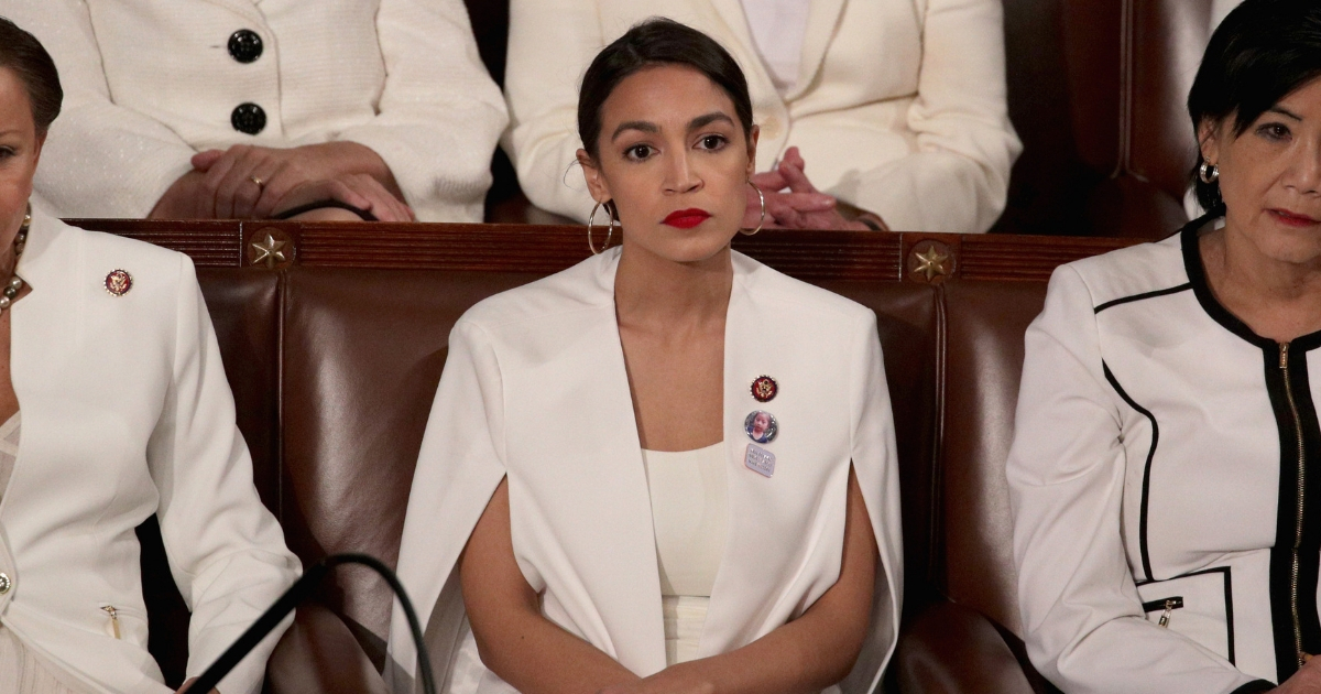 Democratic Rep. Alexandria Ocasio-Cortez at the State of the Union address.