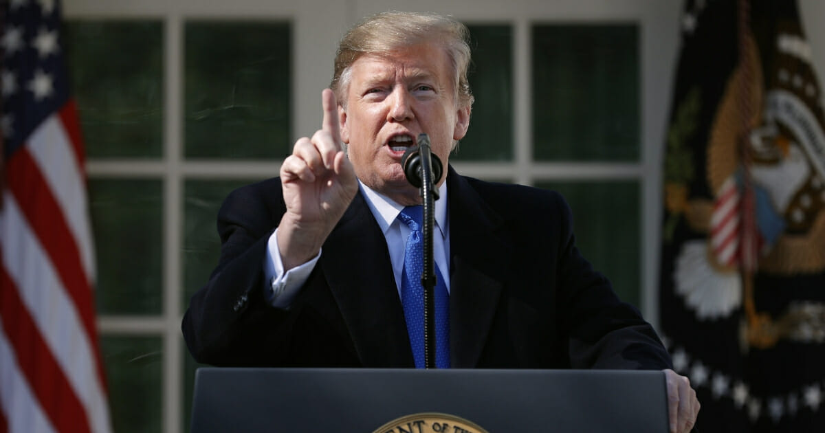 President Donald Trump speaks on border security during a Rose Garden event at the White House Feb. 15, 2019.