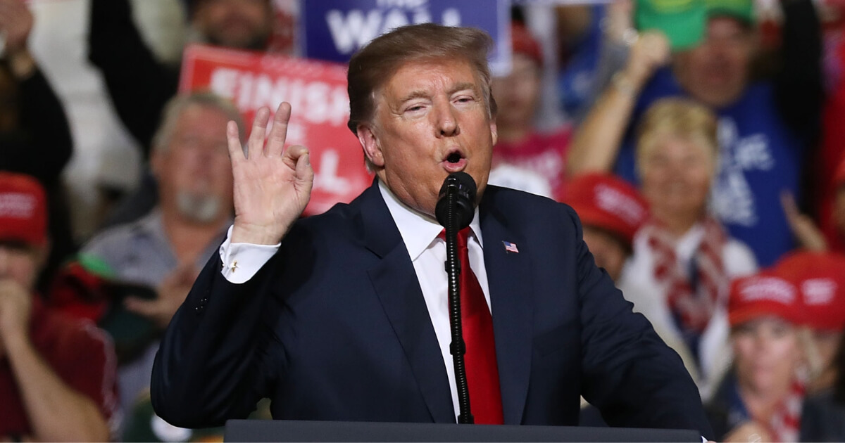 President Donald Trump speaks at a rally in El Paso, Texas.